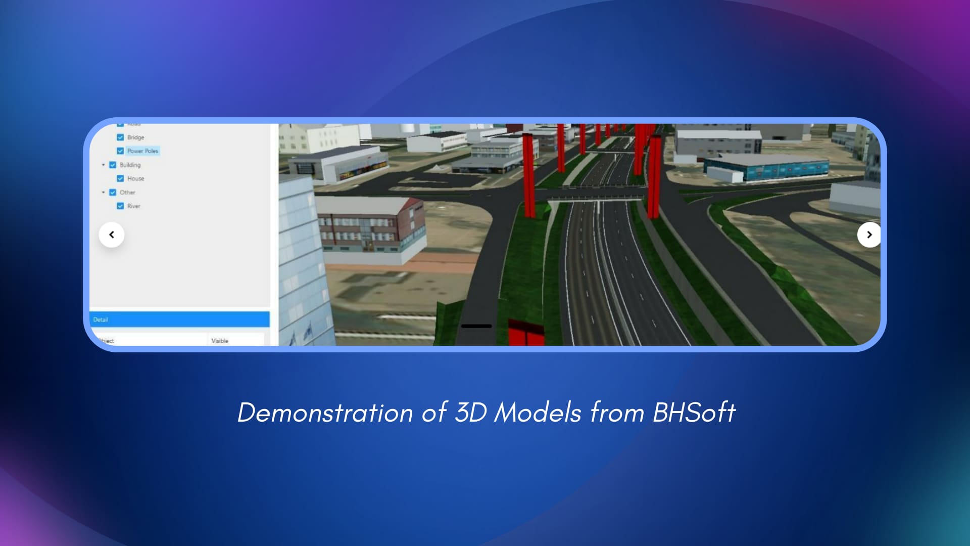 An image from a project of BHSoft, showing 3D Models