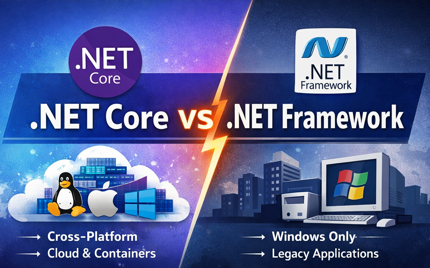 .NET Core vs. .NET Framework: Choosing the Right Foundation for Your Enterprise