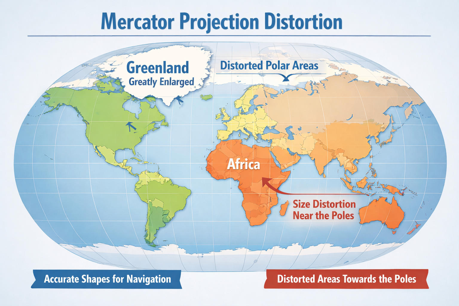 Map Projections: Mercator Vs The True Size of Each Country